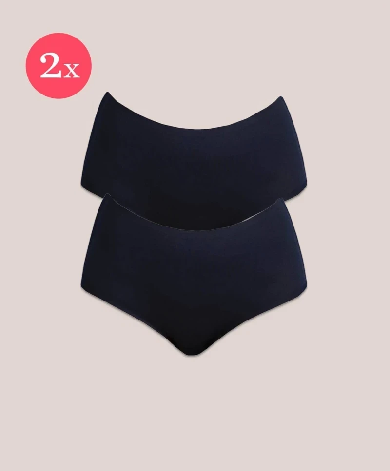 2x slips taille haute, couleur noir