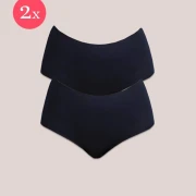 2x slips taille haute, couleur noir