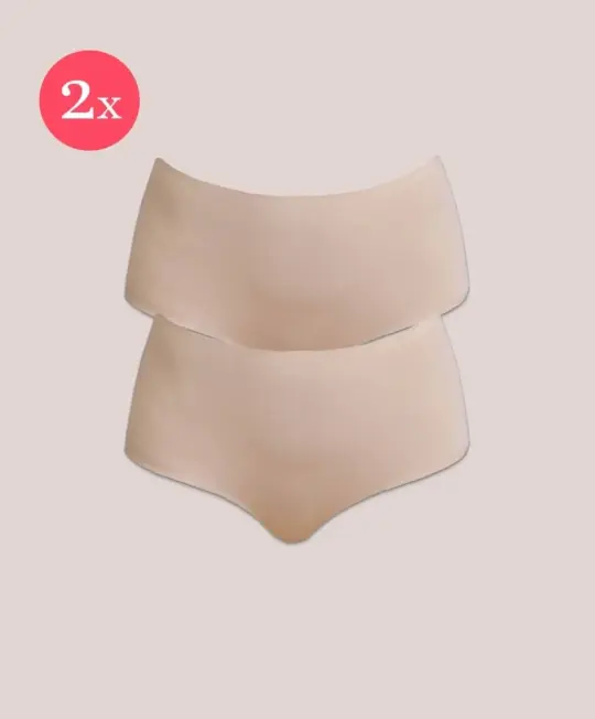 2x slips taille haute, couleur fumee
