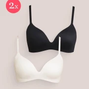 2x Royal Delite Lounge Bra, color Black & Sunkiss