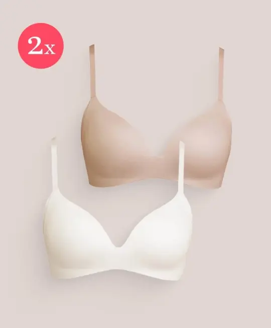 2x Royal Delite Lounge Bra, color Fumee & Sunkiss