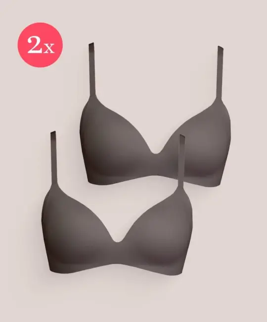 2x Royal Delite Lounge Bra, color Glacier Grey