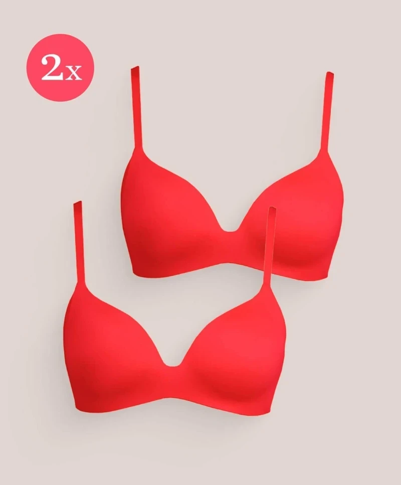 2x Royal Delite Lounge Bra, color Scarlet Red