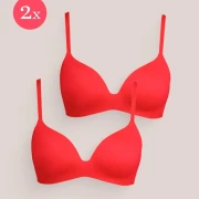 2x Royal Delite Lounge Bra, color Scarlet Red