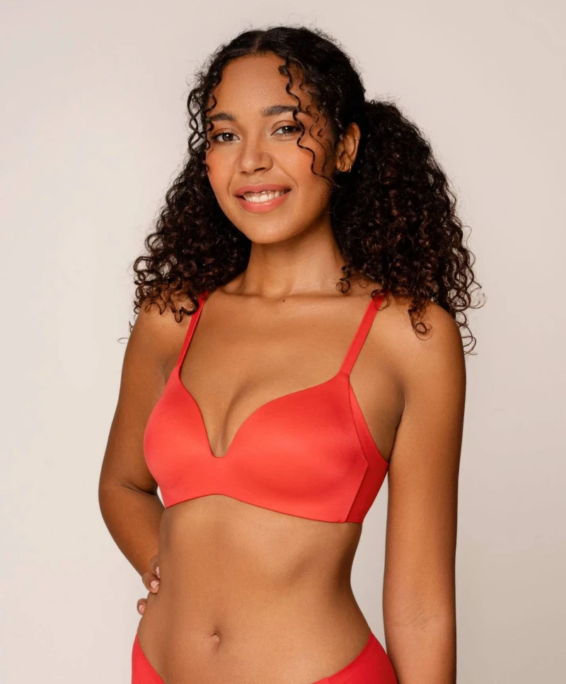 2x Royal Delite Lounge Bra, color Scarlet Red