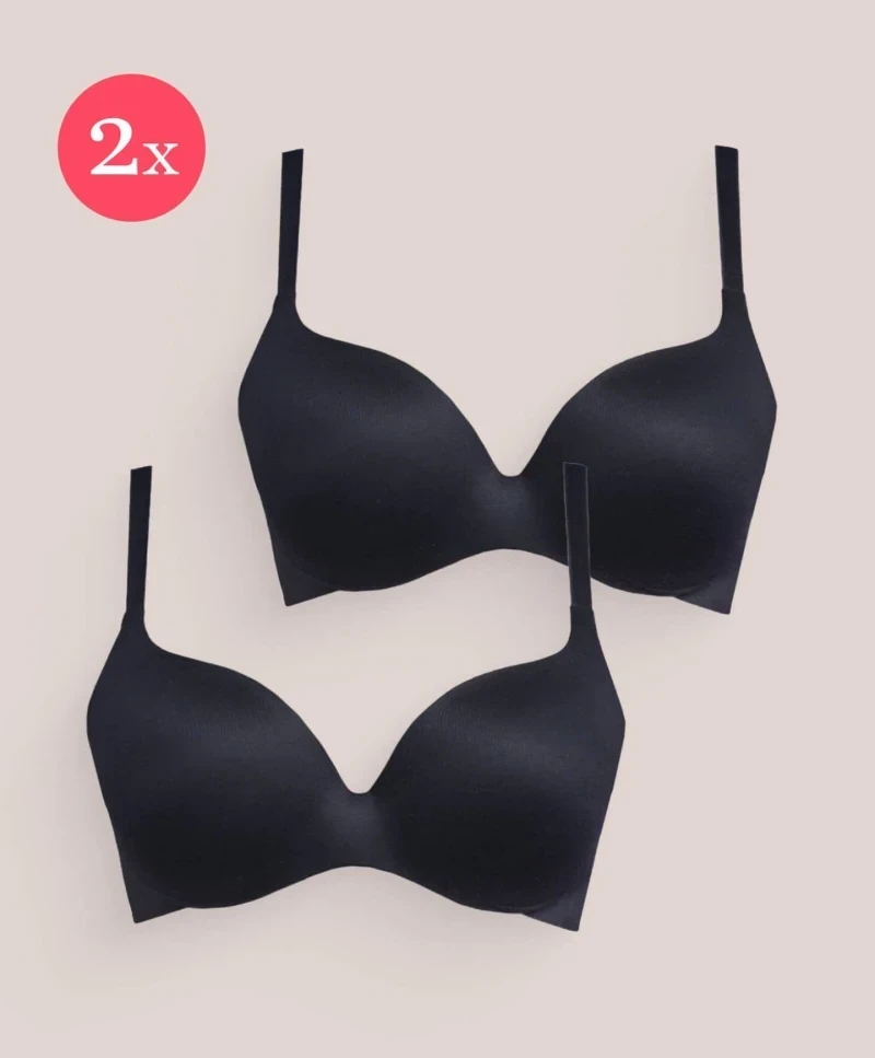 2x Royal Fit T-shirt bh, kleur zwart