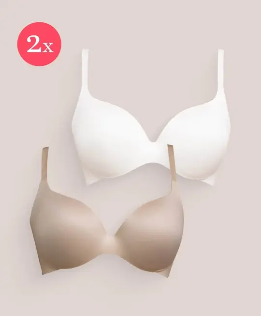 2x Royal Fit T-shirt bh, kleur Fumee & Sunkiss