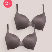 2x Royal Fit T-Shirt Bra, color Glacier Grey