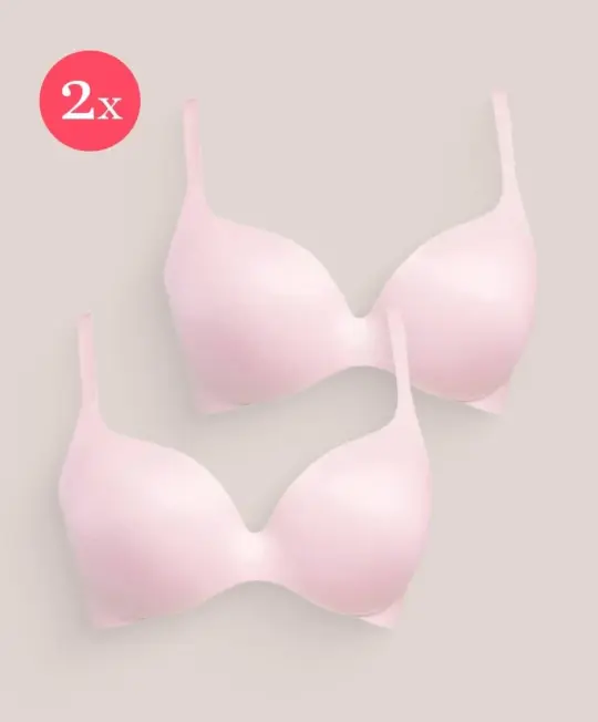 2x Royal Fit T-shirt bh, kleur perzikroze