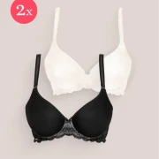 2x soutien-gorge en dentelle Royal Gala, couleur Noir & Sunkiss