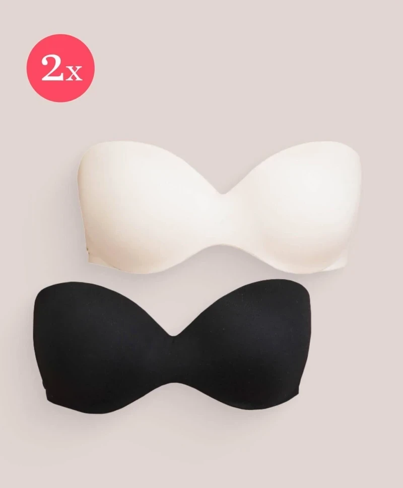 2x Royal Magic sin tirantes, color Negro y Sunkiss