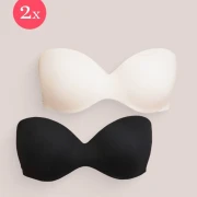 2x Royal Magic sin tirantes, color Negro y Sunkiss