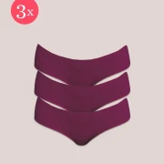 3x Shorty Fit clásico, color Burdeos