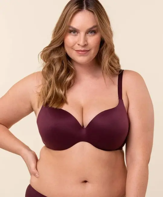 Royal Fit T-shirt bra, burgundy color