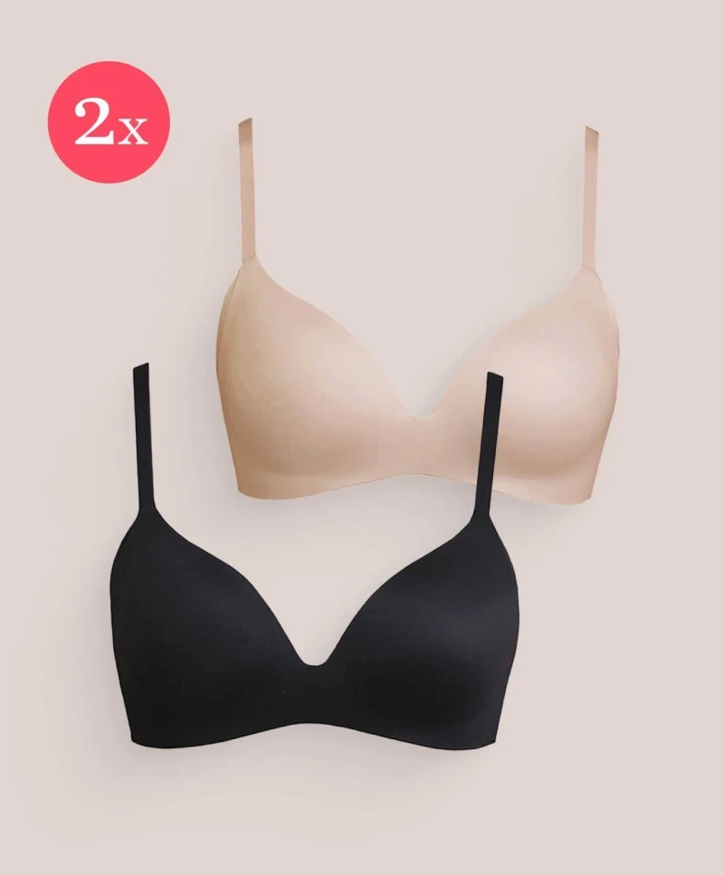 2x Royal Delite Lounge BH, kleur Zwart & Fumee