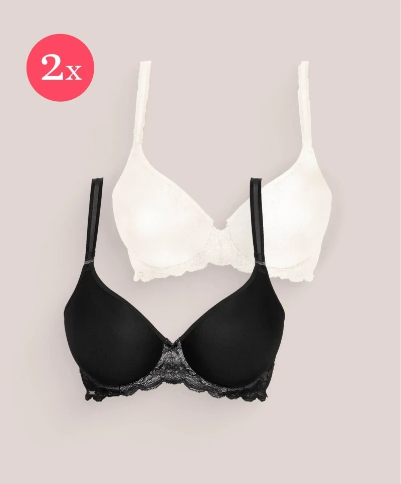 2x reggiseno in pizzo Royal Gala, colore Nero e Sunkiss