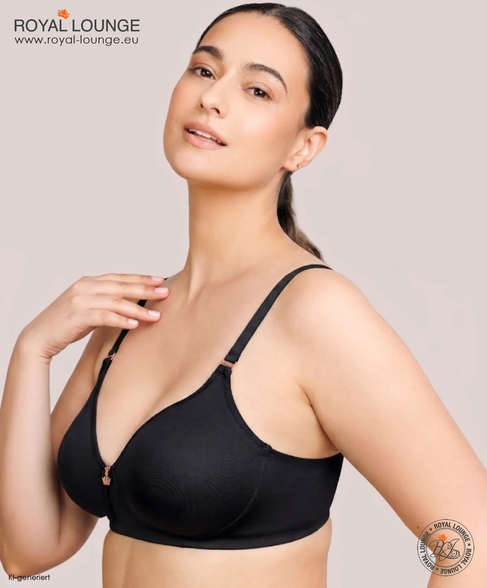 Soutien-gorge T-shirt Royal Donna, couleur noir