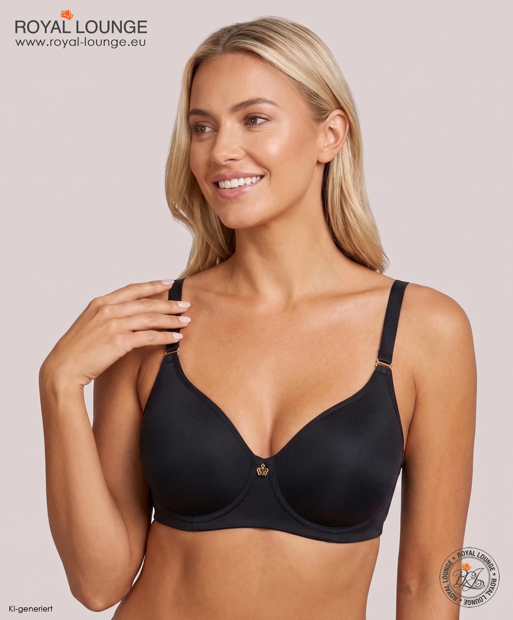 Soutien-gorge T-shirt Royal Donna, couleur noir