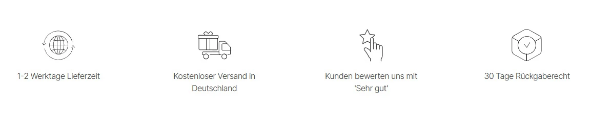 kostenfreier Versand, 30 Tage Rückgaberecht